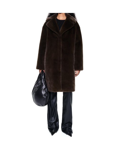 Stand Studio Black Camille Faux Fur Teddy Coat