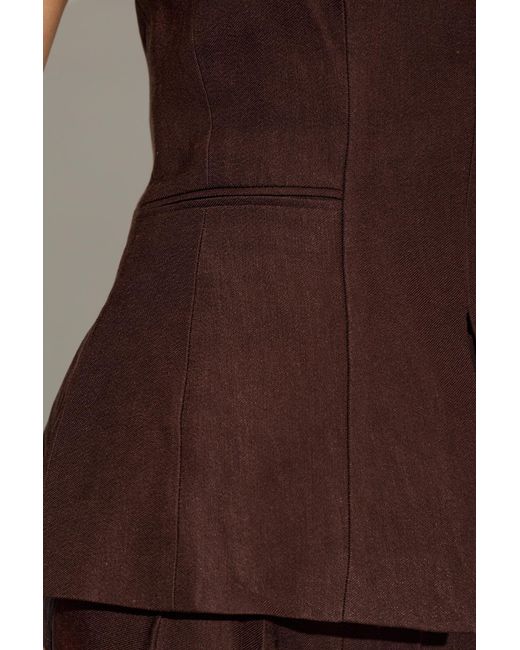 AllSaints Brown Off-Shoulder Top
