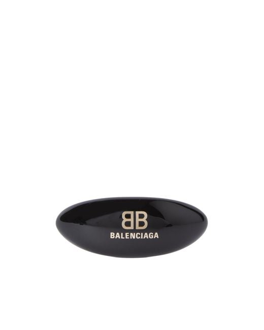 Balenciaga White Logo Detailed Hair Clip