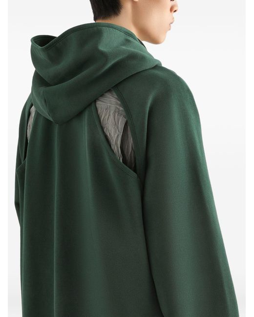 Dolce & Gabbana Green Logo Patch Treated Hoodie for men