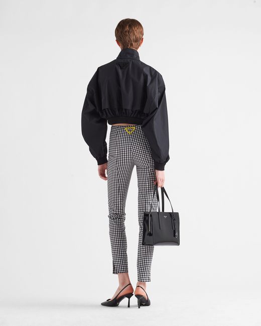 Prada Blue Stretch Gingham Check Pants