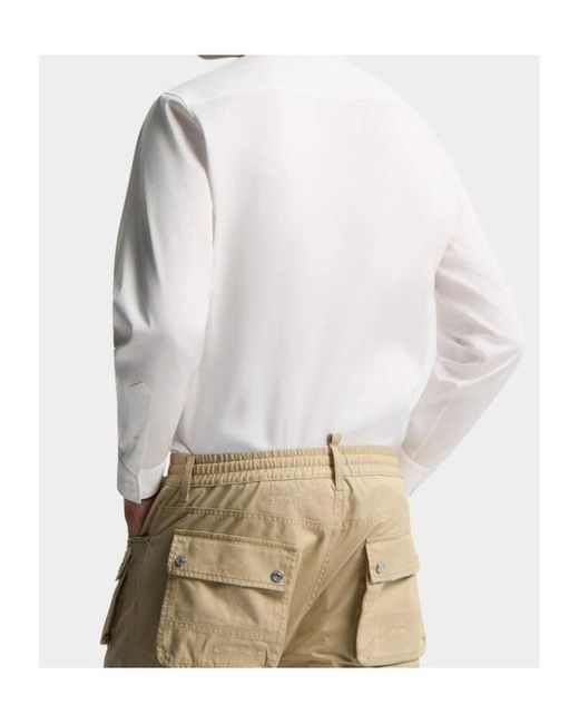 DSquared² White Logo Printed Buttoned Shirt for men