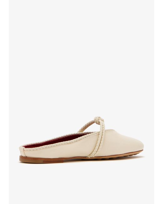 Bottega Veneta White Rosa Mary-Jane Ballerina Shoes