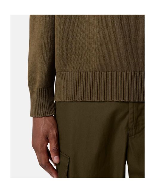 Stone Island Green Logo-Patch Crew-Neck Sweater for men