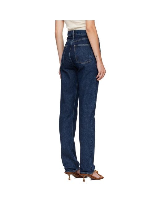 Agolde Blue Non-Stretch Straight-Leg Jeans