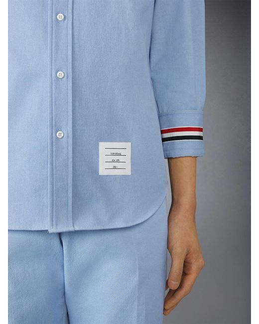 THOM BROWNE 長袖シャツ 水色　10 140位 Thom Browne Straight Fit Long Sleeve Oxford Shirt in Light