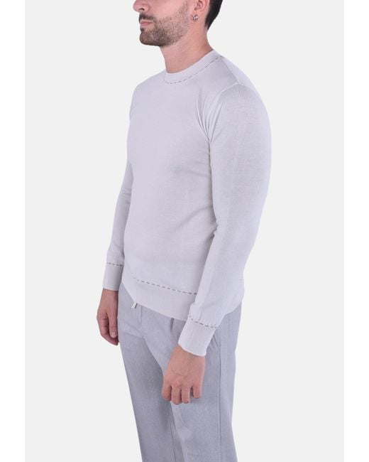 Eleventy Blue Round-Neck Long-Sleeve Knitted Sweater for men