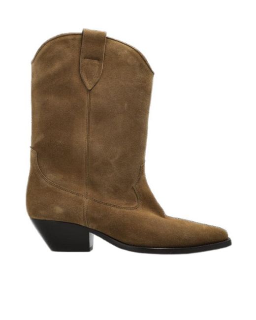 Isabel Marant Brown Duerto Pointed-Toe Cowboy Boots