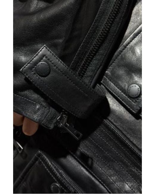 Balmain Black Oversized Leather Jacket for men