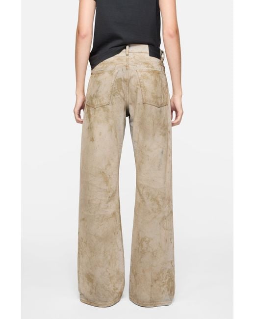 Acne Natural Patch Denim Wide-Leg Jeans