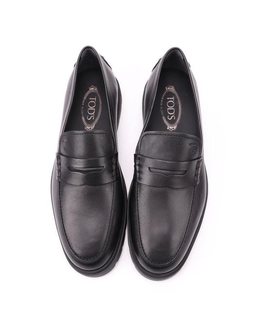 Tod's Brown Almond Toe Penny Loafers for men