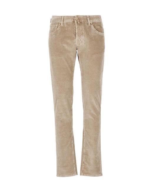 Jacob Cohen Natural Nick Slim-Fit Corduroy Trousers for men