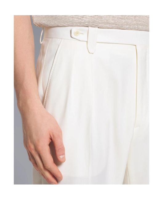 Brioni White Casual Pants With Belt Loops for men