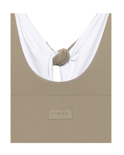 Fisico Brown Bow-Detail One-Piece Swimsuit