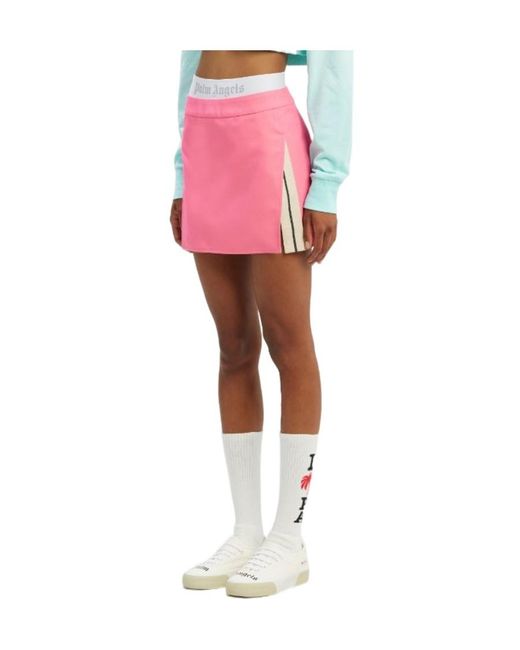Palm Angels Pink High Waist A-Line Mini Skirt
