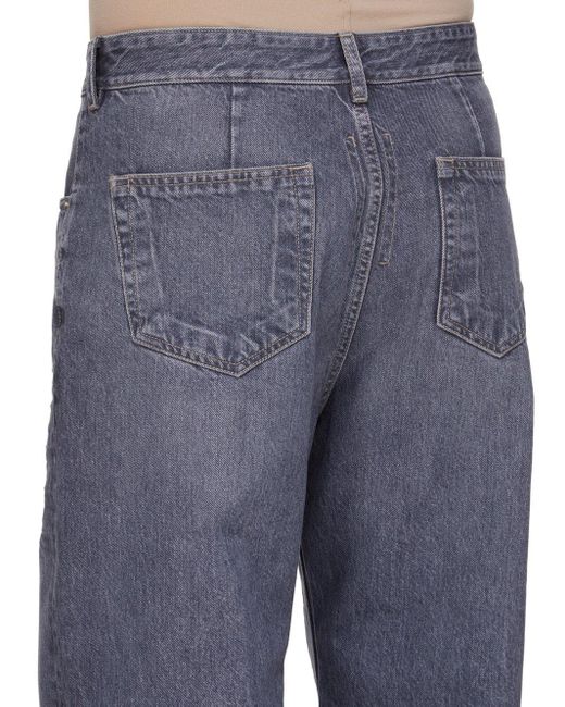 Rick Owens Blue Buttoned Straight-Leg Jeans for men