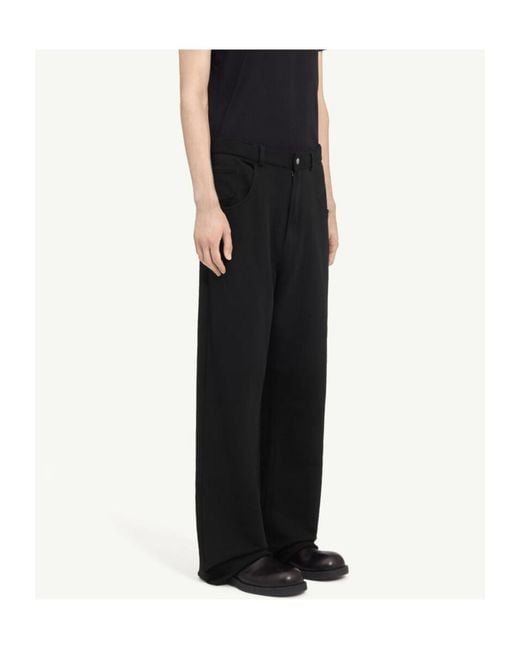 MM6 by Maison Margiela Black Logo-Embroidered Trousers for men