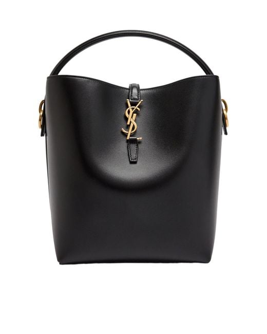 Saint Laurent Black Le 37 Small Leather Bucket Bag