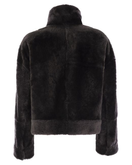 Brunello Cucinelli Black High Neck Zipped Jacket