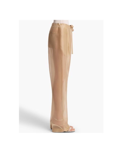 Khaite Natural Trenton Drawstring Tapered-Fit Pants