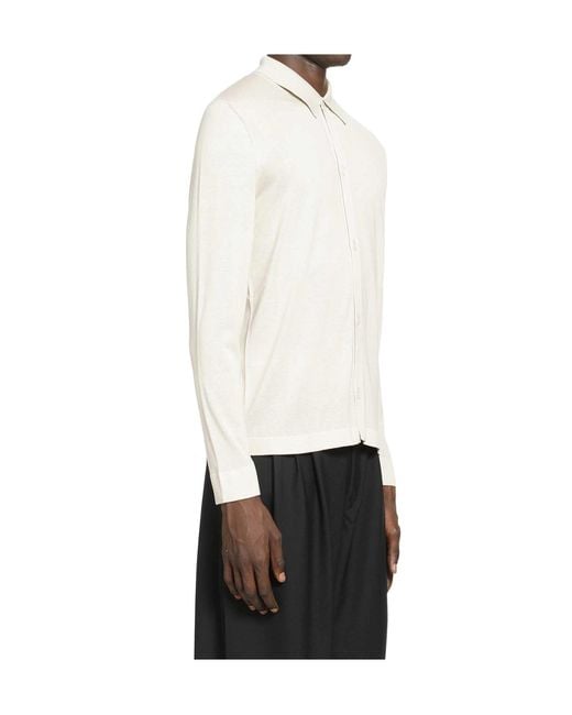 Lardini White Silk Shirt for men
