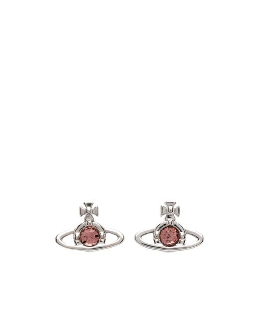 Vivienne Westwood White Orb Earrings