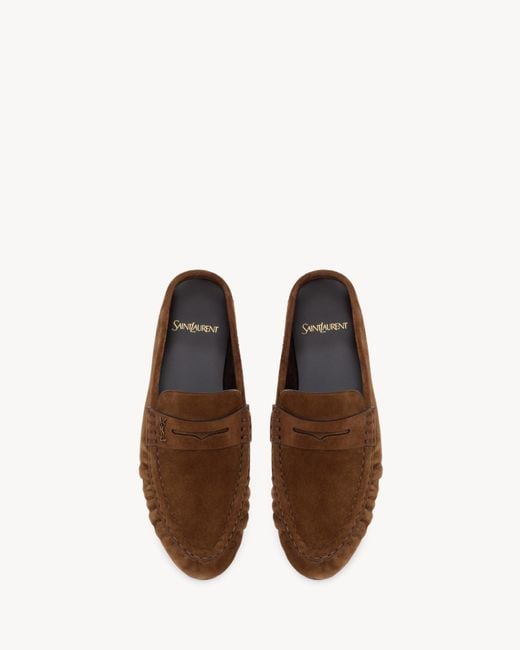 Saint Laurent Brown Le Loafer Slip-On Mules