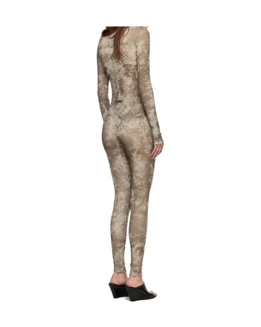 Jean Paul Gaultier Natural Médaillon Mesh Jumpsuit