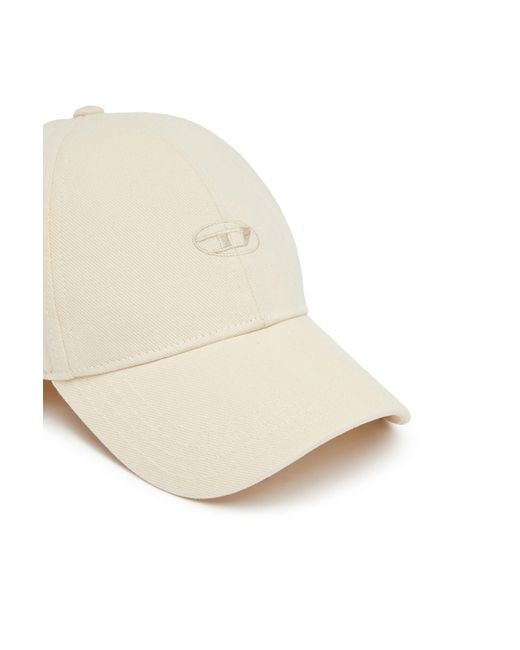 DIESEL White C-Run-Wash Logo Embroidered Baseball Cap for men