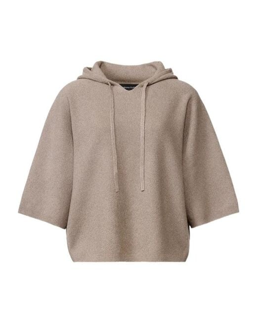 Fabiana Filippi Brown Hooded Knitted Pullover
