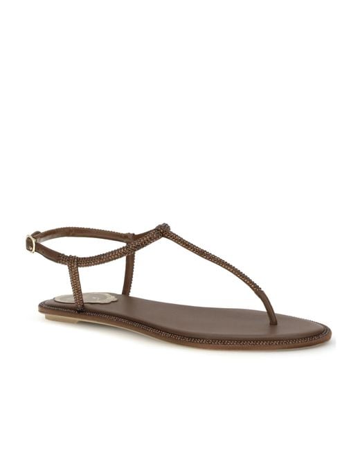 Rene Caovilla Brown René Caovilla Diana Embellished Thong Sandals