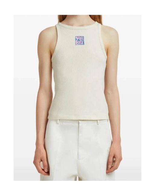 Marni Natural Logo Patch Knitted Tank Top