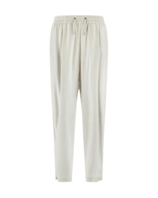 Herno Gray Elastic Waist Drawstring Trousers
