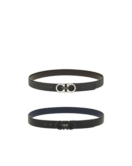 Ferragamo White Ferragamo Eyewear Reversible Logo Buckle Belts for men