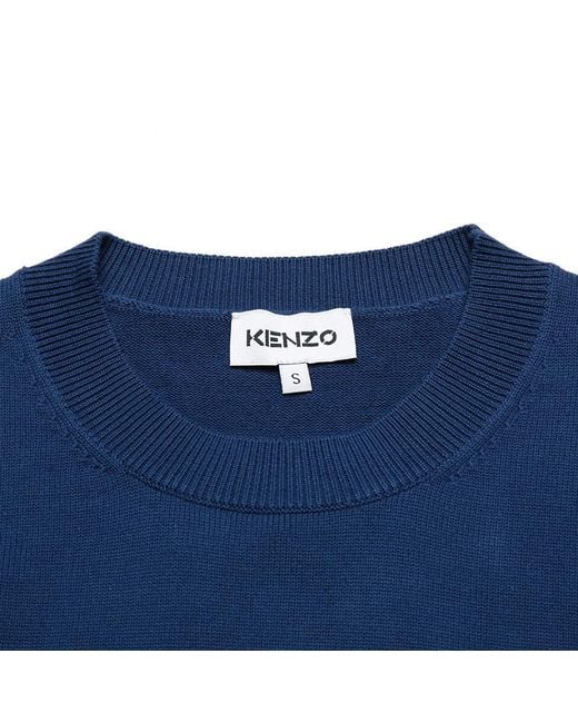 KENZO Blue Logo-Lettering Jumper for men