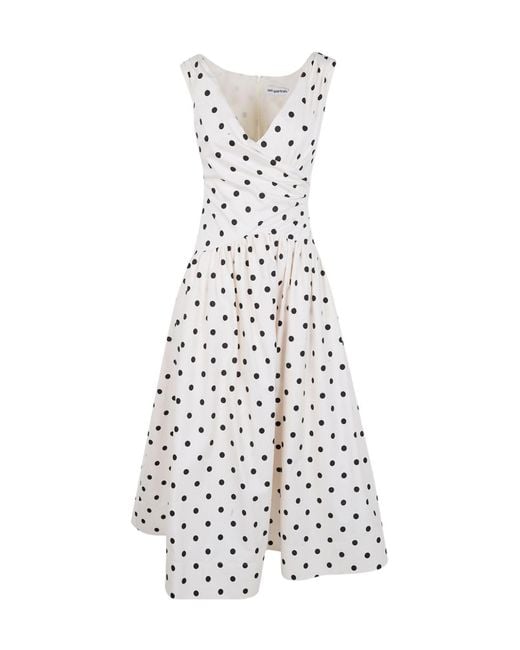 Self-Portrait White Polka Dot Midi Dress