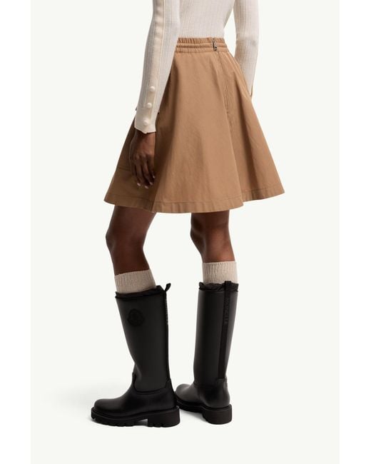 Moncler Natural Cotton Blend A-Line Mini Skirt