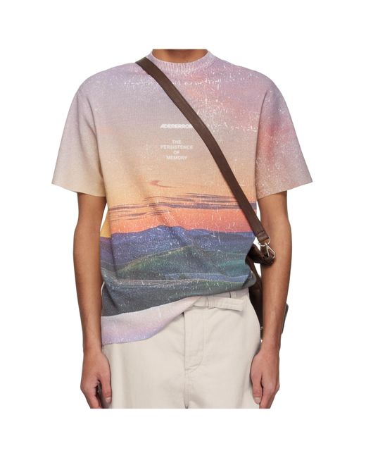 Adererror Blue Round Neck Short Sleeve T-Shirt for men