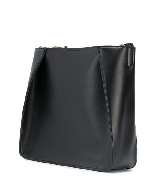 Stella McCartney Black Logo Perforated Shoulder Bag