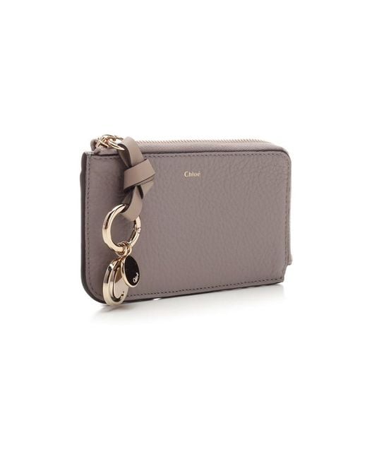 Chloé Gray Chloé Alphabet Zipped Cardholder