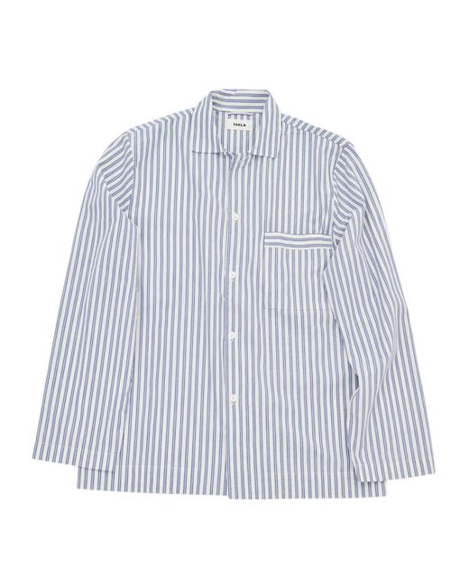 Tekla Blue Striped Pajama Shirt for men