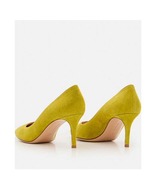 Gianvito Rossi Yellow Pointed-Toe Slip-On Pumps