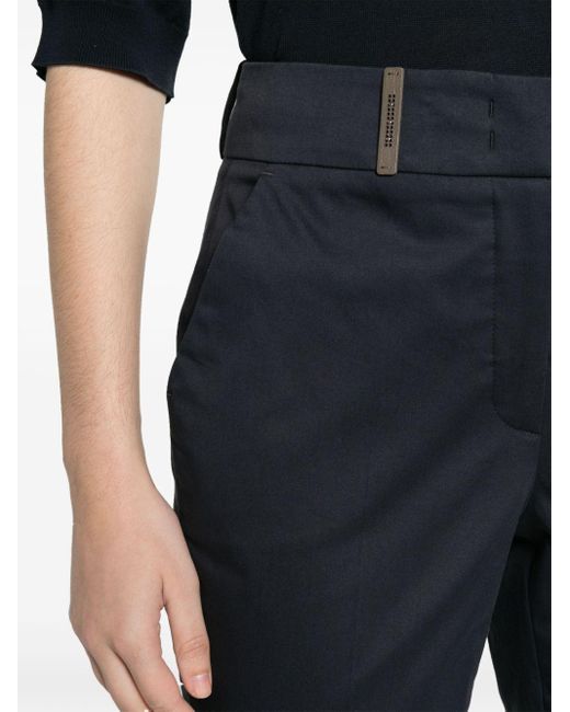 Peserico Blue Cropped Pleated Trousers