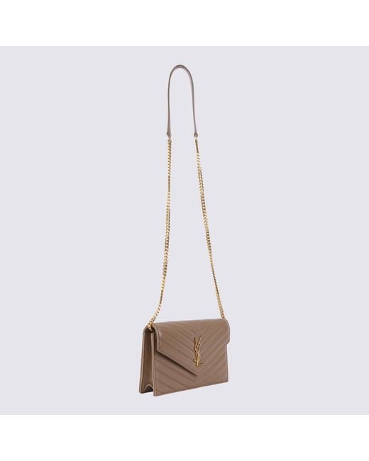 Saint Laurent White Logo Shoulder Bag