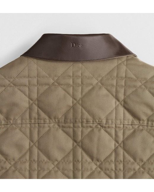 Dior Green Cannage Overshirt With Leather Patch for men