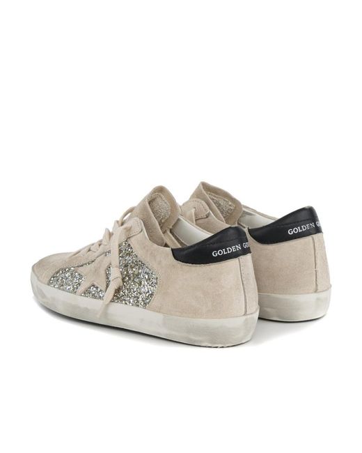 Golden Goose Deluxe Brand Gray Super-Star Glitter Suede Sneakers