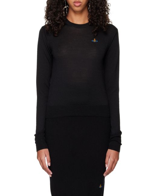 Vivienne Westwood Black Orb Embroidered Knit Jumper