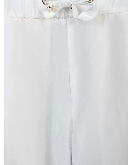 Herno White Drawstring Tapered-Leg Trousers