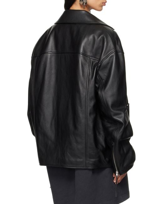 Acne Black Zip-Up Biker Jacket for men