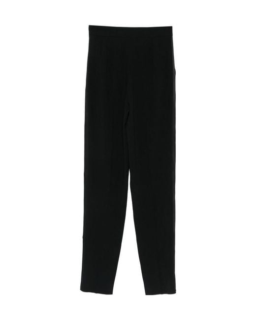Emporio Armani Black Pleated Tapered Trousers
